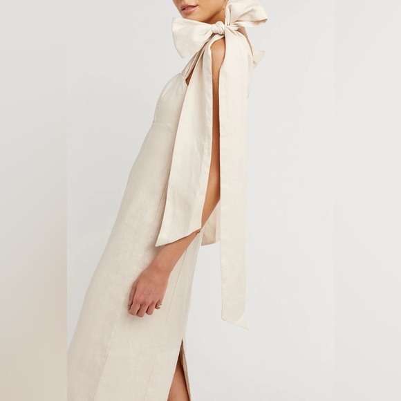 DISSH Linen Bow Midi Dress - Picture 3 of 4